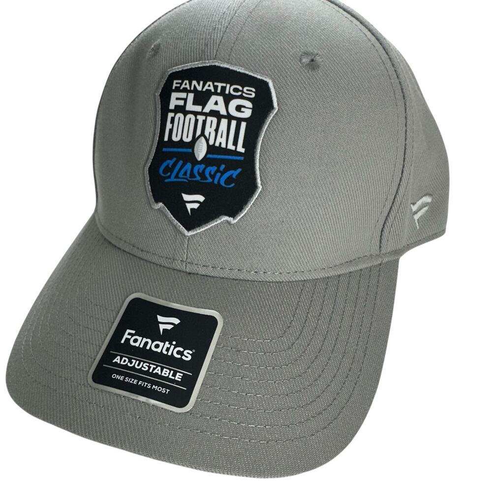 Fanatics Mens Hat Adjustable Gray Black White Blue Flag Football Brand New